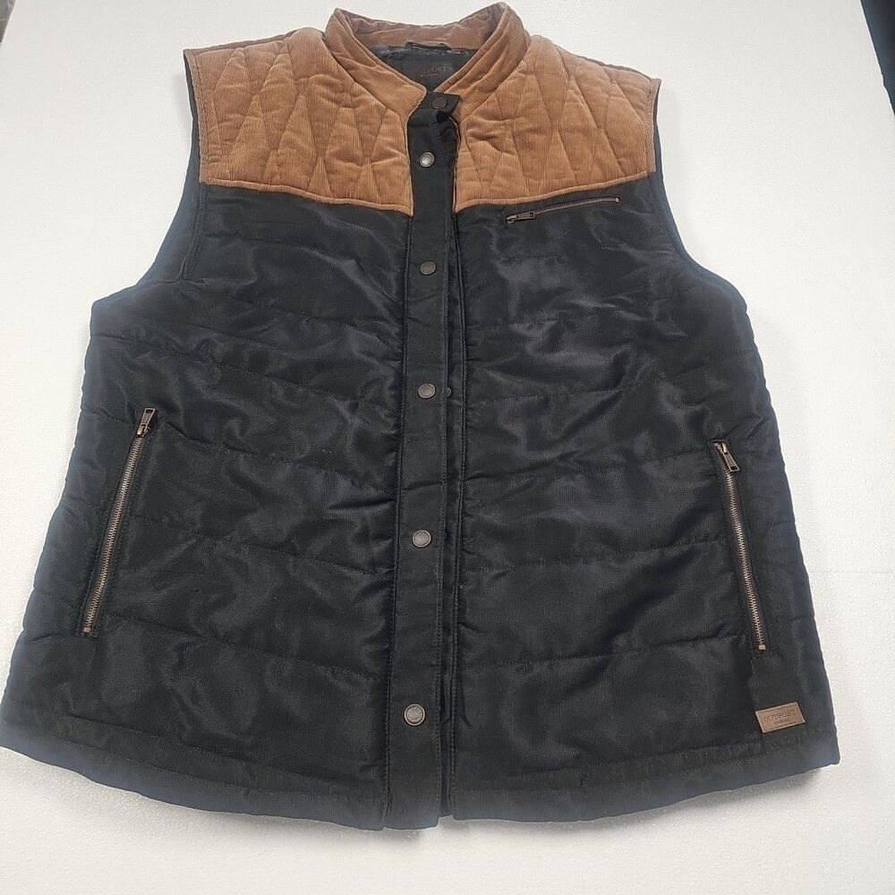 Vest Outpost Makers Men's Size  2XLarge Black Brown EUC
